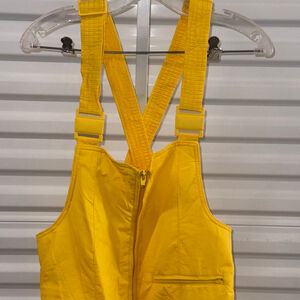 Vintage Saska Skiwear Yellow Ski Bib Overalls Women's small Medium